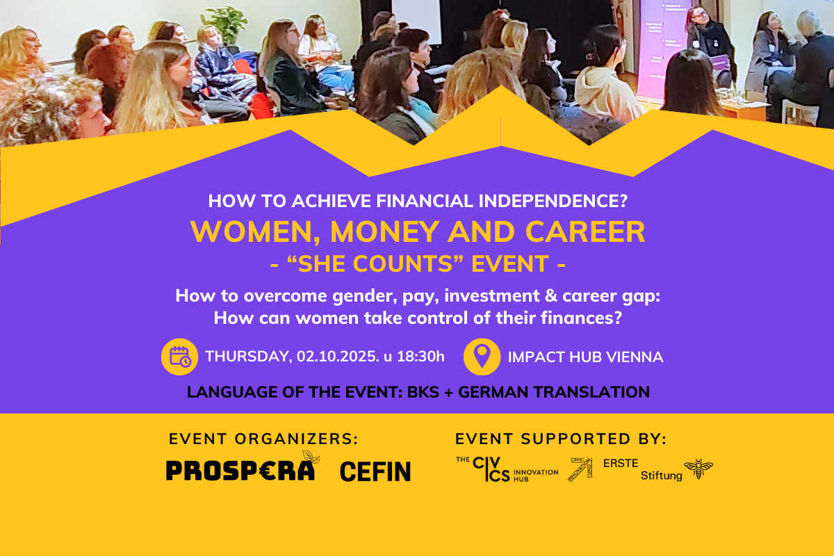 Announcement: Women, Money and Career – “She Counts” event on 2. October 2025 in Vienna